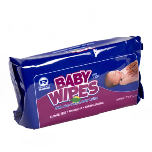 237-647450 Baby Wipes w/ Aloe & Lotion - 7" x 8", Unscented, Alcohol Free