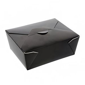 237-646873 Disposable #8 Takeout Box - 6" x 4 3/4", Paper, Black