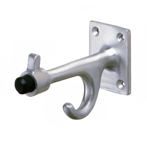 016-B212 Wall-Mount Clothes Hook w/ Bumper, Matte Aluminum