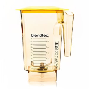 525-4071013 90 oz WildSide™ Jar w/ Yellow Hard Lid & 4" Wingtip Blade - Tritan, Yellow