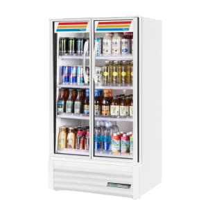 598-TVM30HCVM03W 30 7/8" TVM Series Two Section Glass Door Merchandiser - (2) Left/Right Hinge Doors, White, 115v