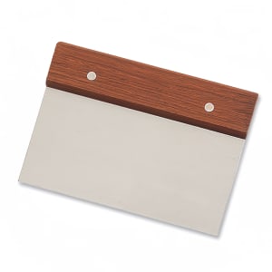158-182DS Dough Cutter/Scraper w/ Wood Handle - 6" x 4", Stainless Steel