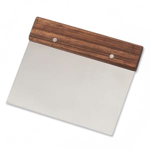 158-183 Dough Cutter/Scraper w/ Wood Handle - 7" x 5", Stainless Steel