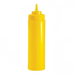 158-2102 12 oz Mustard Squeeze Bottle, No Drip Tip, Yellow