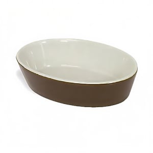 158-564004BR 9 oz. Oval, Ceramic Baking Dish, Brown