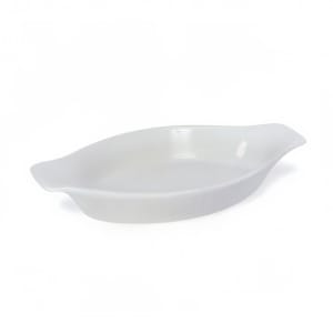158-564014 16 oz. Porcelain, Oval, Lasagna Baking Dish, White