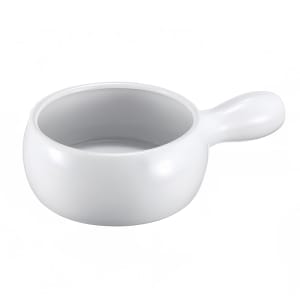 158-744053W 16 oz Ceramic Onion Soup Bowl, With Side Handle, White