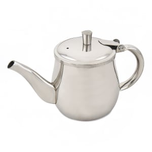 158-CT1 Gooseneck Teapot w/ 10 oz Capacity, Hinged Lid & Hollow Handle, Stainless