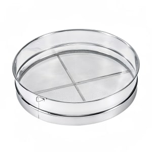 158-S9912 12" Round Sieve w/ 16 Mesh Wire & 2 Crossbar Reinforcers, Stainless