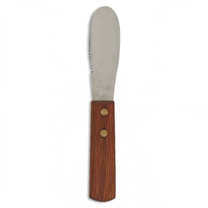 158-HL288S Serrated Sandwich Spreader, Stainless w/ Wood Handle
