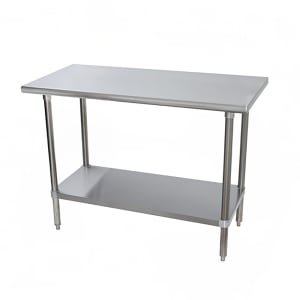 009-SLAG362X 24" 16 ga Work Table w/ Undershelf & 430 Series Stainless Steel Flat Top