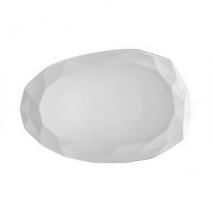 130-ART13 Oval Art Deco Platter - 12" x 8", Porcelain, Bone White