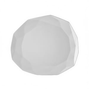 130-ART7 Irregular Art Deco Plate - 7 7/8" x 6 7/8", Porcelain, Bone White