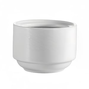 130-BST4 7 1/2 oz Round Boston Bouillon Cup - Embossed Porcelain, Super White