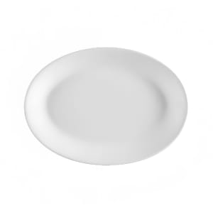 130-FR14 12 1/2" Oval European White Rolled Edge Platter, Franklin