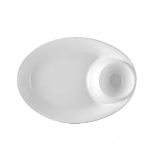 130-MXOB14 65 oz Oval Chip & Dip Bowl - Porcelain, Super White