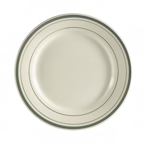 130-GS9 9 3/4" Round Greenbrier Dinner Plate - Plain, (3) Green Bands