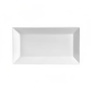130-KSE61 16 1/4" x 9" Rectangular Kingsquare Platter - Porcelain, Super White