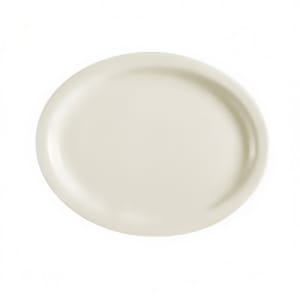 130-NRC12 9 1/2" x 7 1/4" Oval American White Narrow Rim Platter, NRC