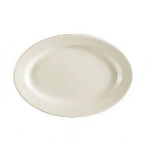 130-REC34 9 3/8" x 6 1/4" Oval American White Rolled Edge Platter, REC