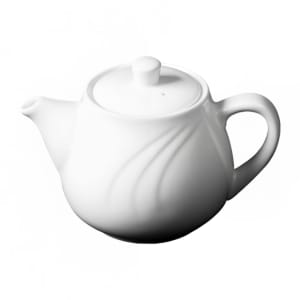 057-30114PL 25 oz Bostonian Coffee/Tea Pot w/ Lid - Ceramic, White