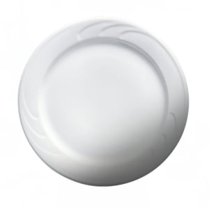 057-30161 6 3/8" Round Bostonian Embossed Rim Plate - Ceramic, White