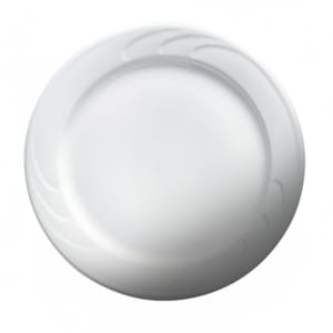 057-30171 7 3/8" Round Bostonian Embossed Rim Plate - Ceramic, White