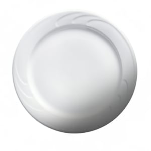057-30181 8 3/8" Round Bostonian Embossed Rim Plate - Ceramic, White