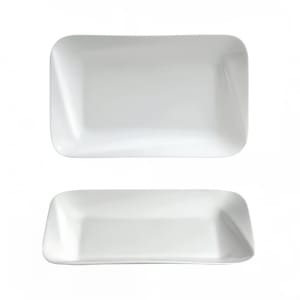 057-70793 9" x 5-3/4" Rectangular Slant Platter - Ceramic, White