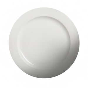 057-81091 9" Round Diana Fully Glazed Foot Rim Plate - Ceramic, White