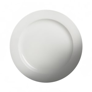 057-81091A 9 7/8" Round Diana Fully Glazed Foot Rim Plate - Ceramic, White