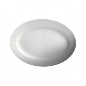 057-610103 10-1/2" x 7-1/2" Oval Dynasty Plate - Ceramic, White