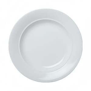 057-302111 10 3/4" Round Royalmont Embossed Rim Plate - Ceramic, White