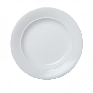 057-302121 12" Round Royalmont Embossed Rim Plate - Ceramic, White