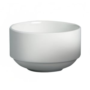 057-6104040C 10 oz Round Dynasty Stackable Soup/Salad Bowl - Ceramic, White