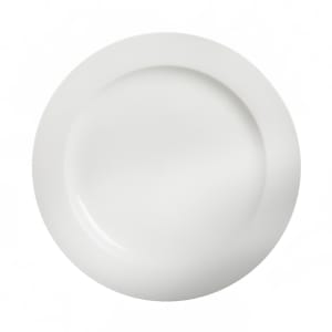 057-810101 10 1/2" Round Diana Fully Glazed Foot Rim Plate - Ceramic, White
