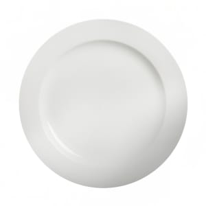 057-810121 12" Round Diana Fully Glazed Foot Rim Plate - Ceramic, White