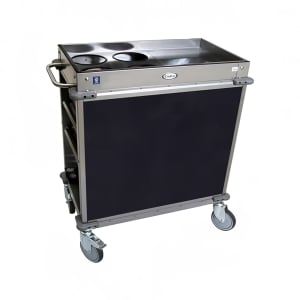 516-BC2L4 Mobile Beverage Service Cart w/ (2) Shelves & (2) Drawers - Stainless Steel/Navy Laminate