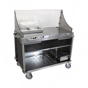 516-CBCDCL3 55 1/2" Mobile Demo/Sampling Cart w/ (2) Drawers & Stainless Top - Gray, 120v