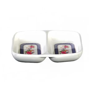438-1102AR 2 oz Melamine Twin Sauce Dish, Rose