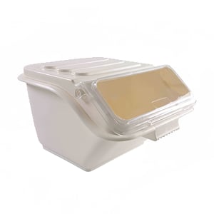 438-PLIB002S Shelf Ingredient Bin - 2 Gallon Capacity, Clear Lid/White Base