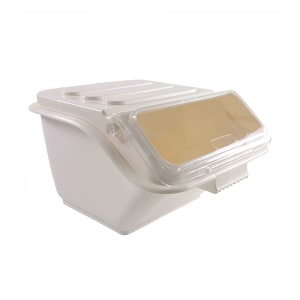438-PLIB010S Shelf Ingredient Bin - 10 Gallon Capacity, Clear Lid/White Base