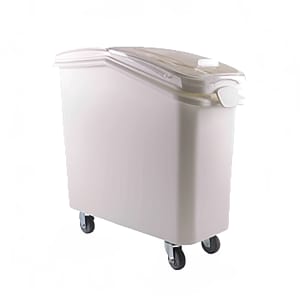 438-PLIB021C Ingredient Bin - 21 Gallon Capacity, Clear Lid/White Base