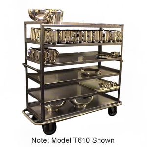 503-T660 Queen Mary Cart - 6 Levels, 1200 lb. Capacity, Stainless, Raised Edges