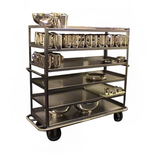 503-T610 Queen Mary Cart - 6 Levels, 1200 lb. Capacity, Stainless, Raised Edges