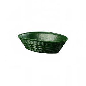 028-6504G Oval Bread Basket - 9" x 6 1/4", Polypropylene, Green