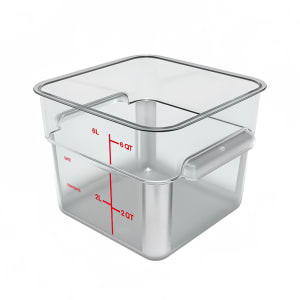 028-11952AF07 6 qt Square Food Storage Container  - Polycarbonate, Clear