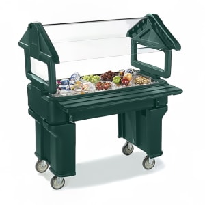 028-660508 45 1/4" Cold Food Bar - (3) Pan Capacity, Floor Model, Forest Green