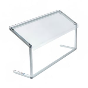 028-916007 60" Portable Sneeze Guard - Free-Standing, Acrylic/Aluminum, Silver