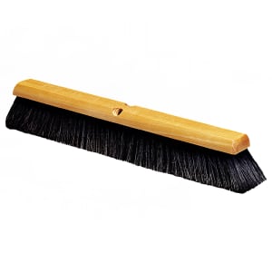 028-4503103 24" Push Broom Head w/ Horsehair & Polypropylene Bristles, Black